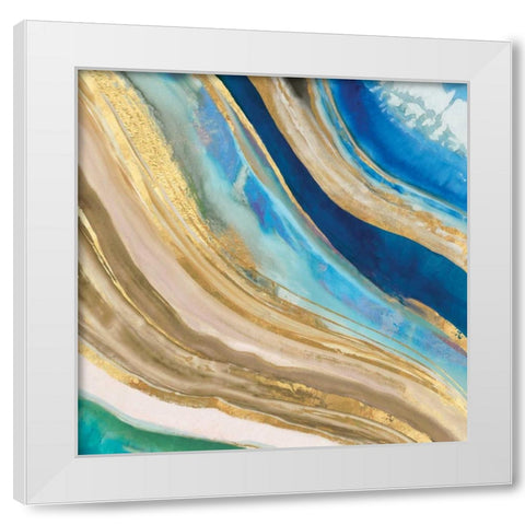 Agate II White Modern Wood Framed Art Print by PI Gallery