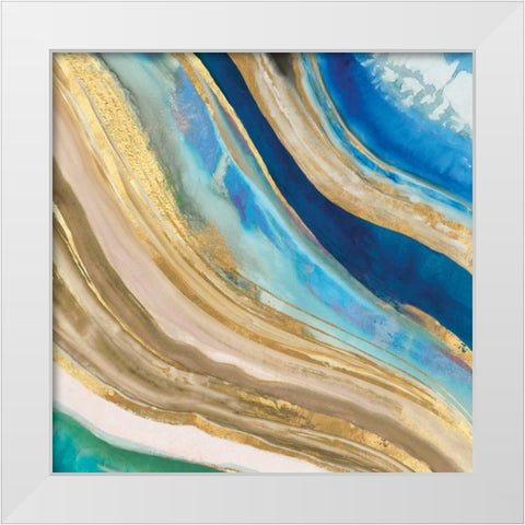 Agate II White Modern Wood Framed Art Print by PI Gallery