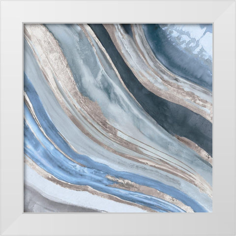 Agate II Silver Version White Modern Wood Framed Art Print by PI Studio