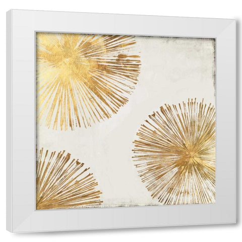 Gold Star II White Modern Wood Framed Art Print by PI Galerie