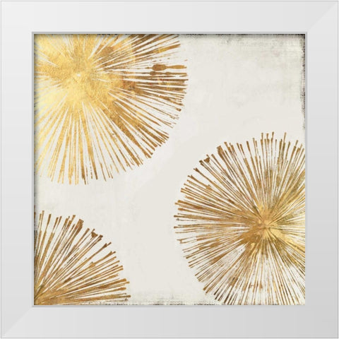 Gold Star II White Modern Wood Framed Art Print by PI Galerie