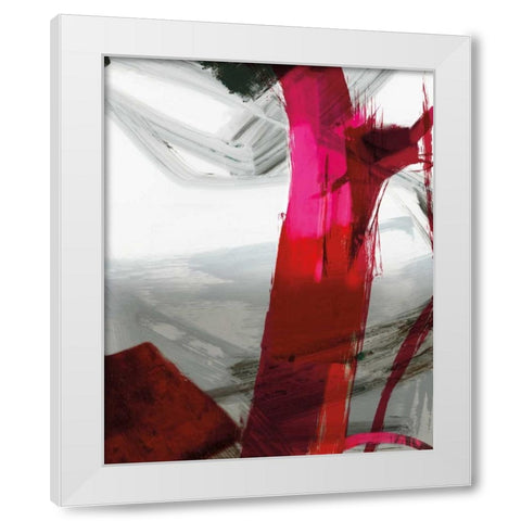 Fuschia I White Modern Wood Framed Art Print by PI Galerie