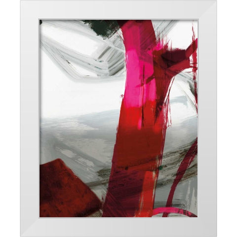Fuschia I White Modern Wood Framed Art Print by PI Galerie