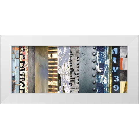 Striped Robotic I White Modern Wood Framed Art Print by PI Galerie