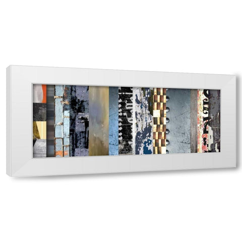 Striped Robotic II White Modern Wood Framed Art Print by PI Galerie