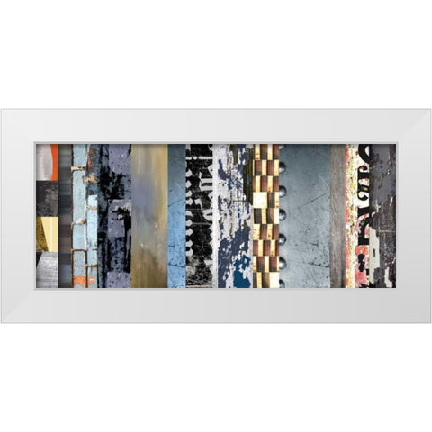 Striped Robotic II White Modern Wood Framed Art Print by PI Galerie