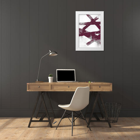 Gestures I Burgundy Version White Modern Wood Framed Art Print by PI Studio