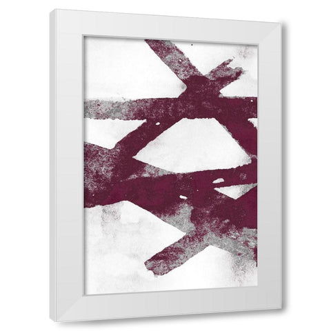 Gestures I Burgundy Version White Modern Wood Framed Art Print by PI Studio