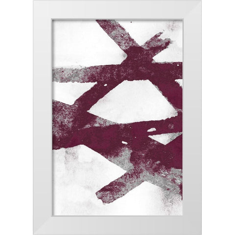 Gestures I Burgundy Version White Modern Wood Framed Art Print by PI Studio