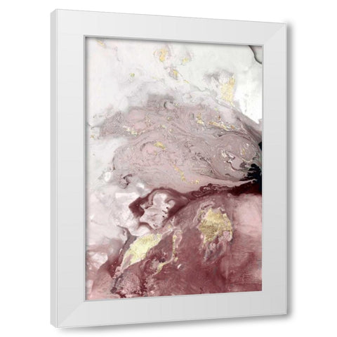 Ocean Splash I Burgundy Version White Modern Wood Framed Art Print by PI Studio