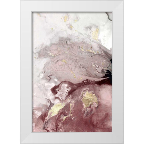 Ocean Splash I Burgundy Version White Modern Wood Framed Art Print by PI Studio