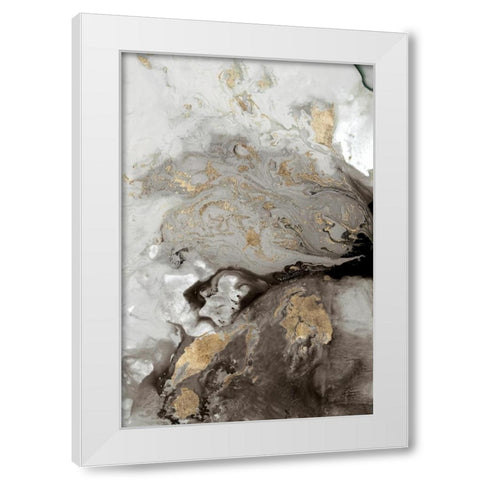 Ocean Splash I Grey Version White Modern Wood Framed Art Print by PI Studio