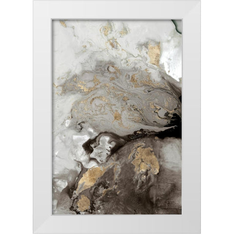 Ocean Splash I Grey Version White Modern Wood Framed Art Print by PI Studio