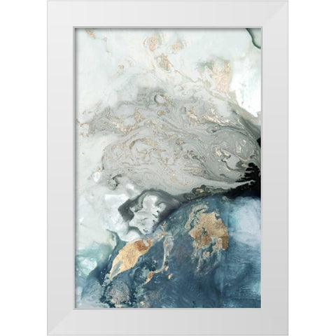 Ocean Splash I Indigo Version White Modern Wood Framed Art Print by PI Studio