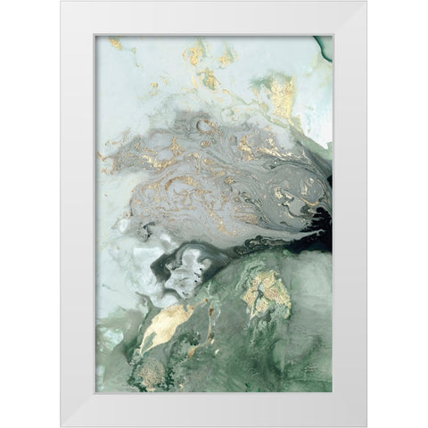 Ocean Splash I Mint Version White Modern Wood Framed Art Print by PI Studio