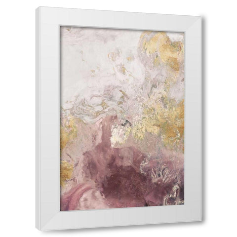 Ocean Splash II Burgundy Version White Modern Wood Framed Art Print by PI Studio