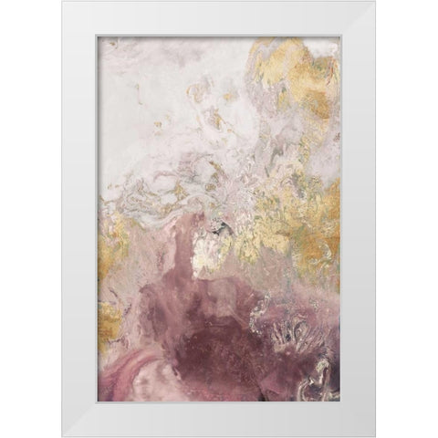 Ocean Splash II Burgundy Version White Modern Wood Framed Art Print by PI Studio