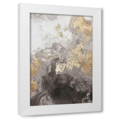 Ocean Splash II Grey Version White Modern Wood Framed Art Print by PI Studio