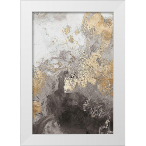 Ocean Splash II Grey Version White Modern Wood Framed Art Print by PI Studio