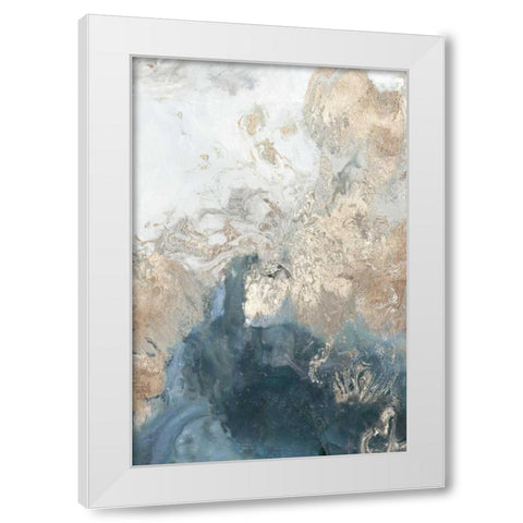 Ocean Splash II Indigo Version White Modern Wood Framed Art Print by PI Studio