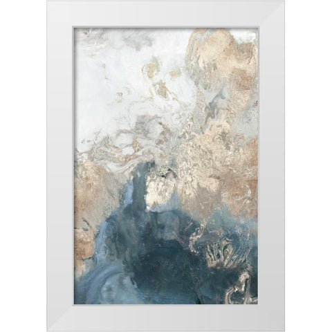 Ocean Splash II Indigo Version White Modern Wood Framed Art Print by PI Studio