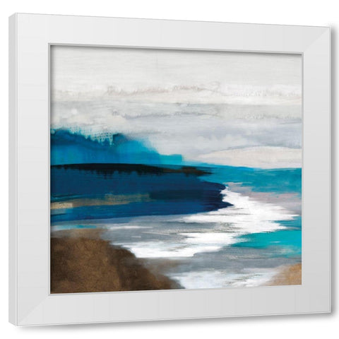 Misty River II White Modern Wood Framed Art Print by PI Studio