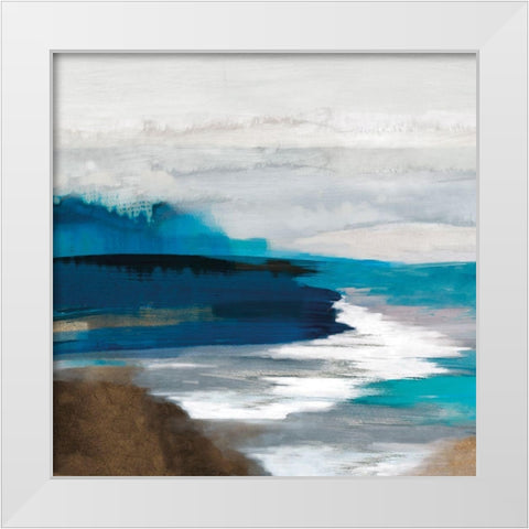 Misty River II White Modern Wood Framed Art Print by PI Studio