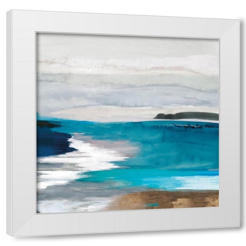 Misty River III White Modern Wood Framed Art Print by PI Studio