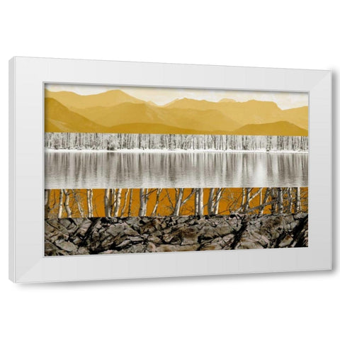 Nature Collage I White Modern Wood Framed Art Print by PI Studio