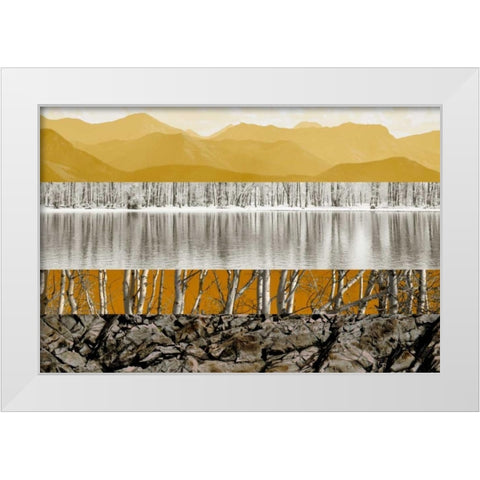 Nature Collage I White Modern Wood Framed Art Print by PI Studio