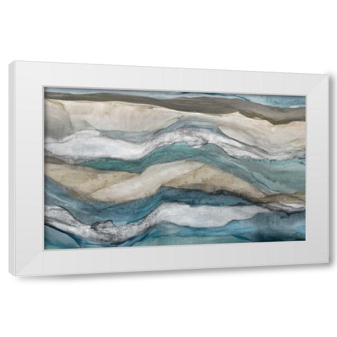 Waves White Modern Wood Framed Art Print by PI Studio