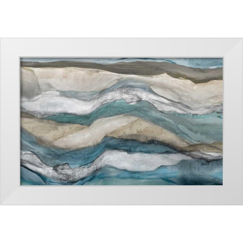 Waves White Modern Wood Framed Art Print by PI Studio