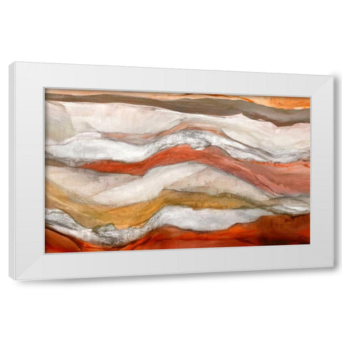 Waves Cinnamon Version White Modern Wood Framed Art Print by PI Studio