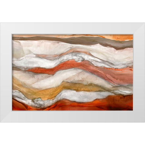 Waves Cinnamon Version White Modern Wood Framed Art Print by PI Studio