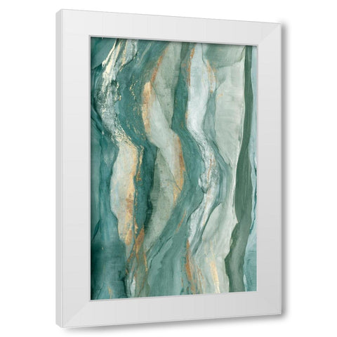 Waves White Modern Wood Framed Art Print by PI Studio