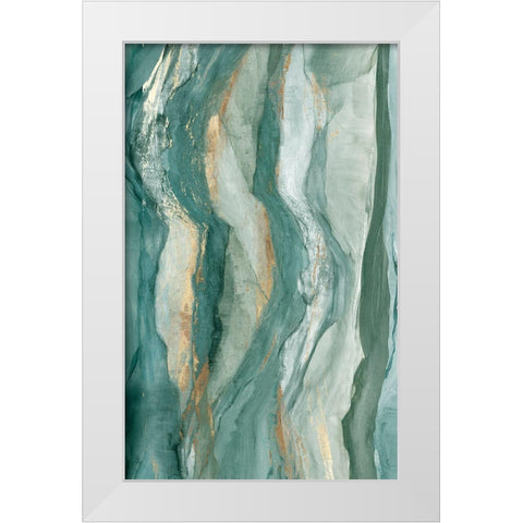 Waves White Modern Wood Framed Art Print by PI Studio