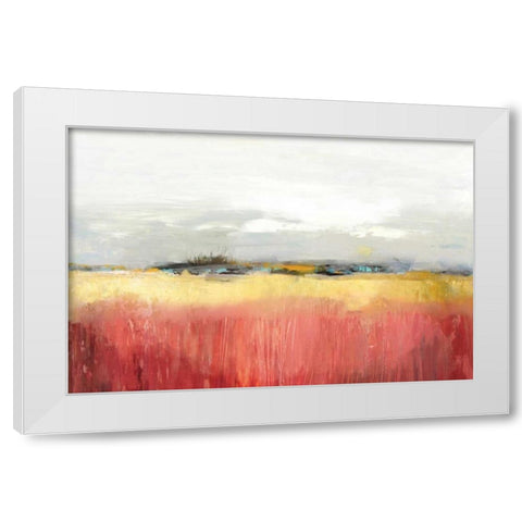 Yellow Landscape White Modern Wood Framed Art Print by PI Studio