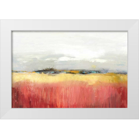 Yellow Landscape White Modern Wood Framed Art Print by PI Studio