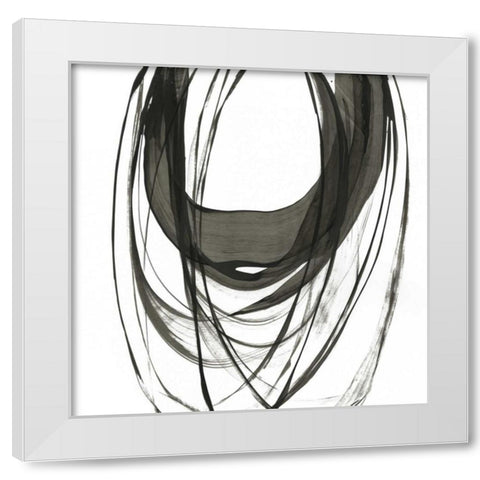 Black Streaks II White Modern Wood Framed Art Print by PI Studio
