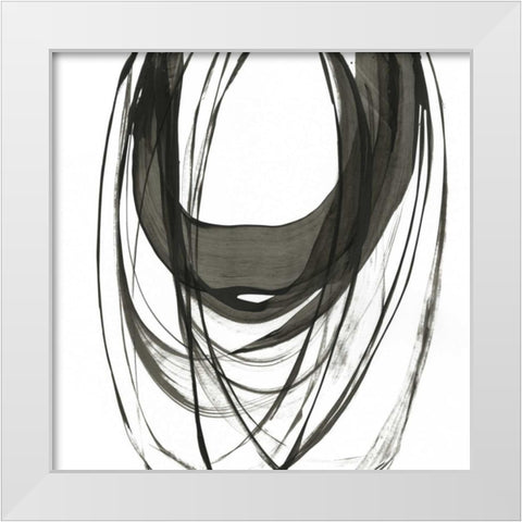 Black Streaks II White Modern Wood Framed Art Print by PI Studio