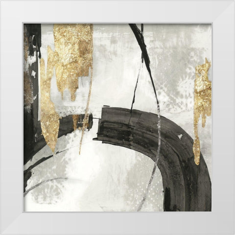 Black Ink I Gold Version White Modern Wood Framed Art Print by PI Studio