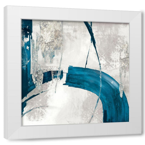 Black Ink I Indigo Version White Modern Wood Framed Art Print by PI Studio