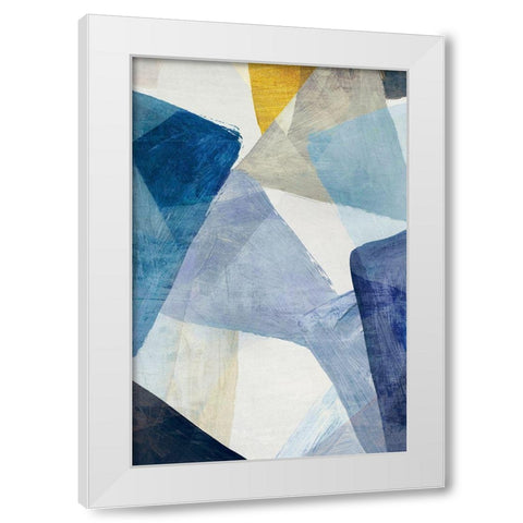 Blue Geometric I Indigo Version White Modern Wood Framed Art Print by PI Studio