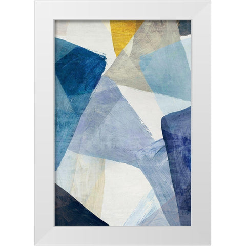Blue Geometric I Indigo Version White Modern Wood Framed Art Print by PI Studio