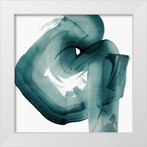 Swirl V White Modern Wood Framed Art Print by PI Studio