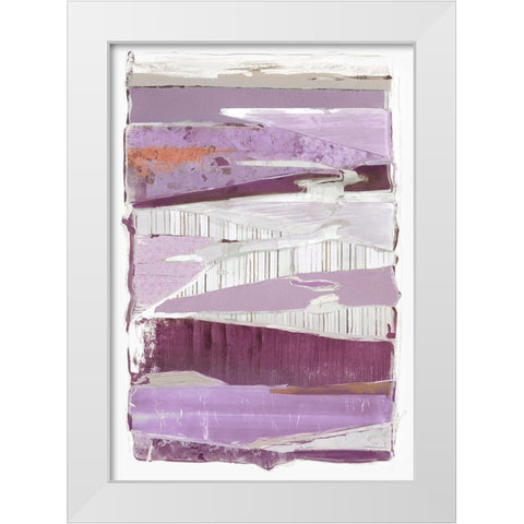Collage IV Lavender Version White Modern Wood Framed Art Print by PI Studio