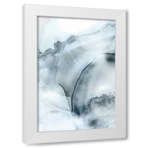 Mint Bubbles II Indigo Version White Modern Wood Framed Art Print by PI Studio
