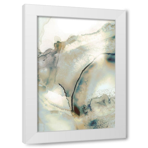 Mint Bubbles II Neutral Version White Modern Wood Framed Art Print by PI Studio