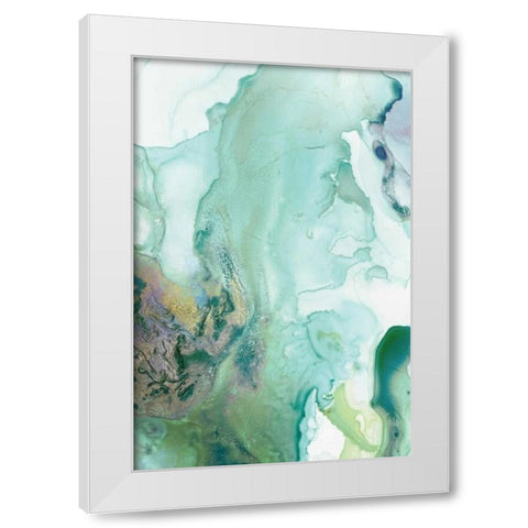 Mint Bubbles III White Modern Wood Framed Art Print by PI Studio