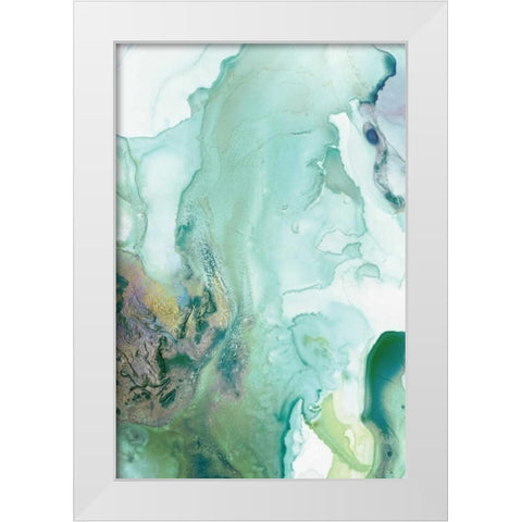 Mint Bubbles III White Modern Wood Framed Art Print by PI Studio